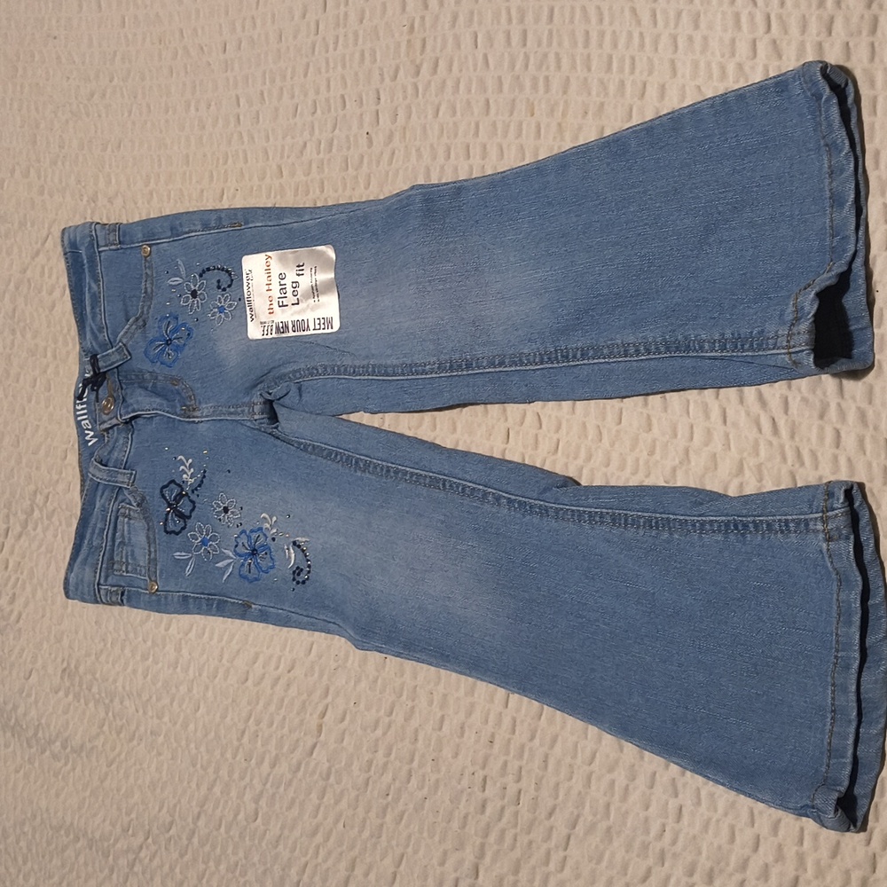 Wallflower Light Blue Floral Flare Jeans